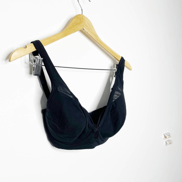 ThirdLove 24/7 Cotton Plunge Bra black Pima cotton classic uplift womens 30G - Picture 2 of 5